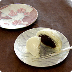 茶宴・枯山水と饅頭